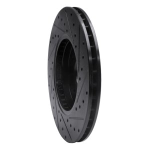 Ford Focus Brake Rotor (1) - Front Left - R1 Concepts - Drilled & Slotted - Black - `02-`04